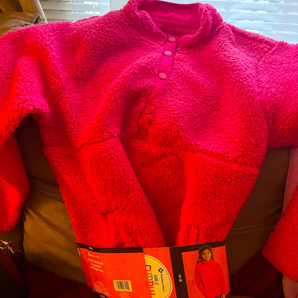 Girls Sherpa Pullover Sweater